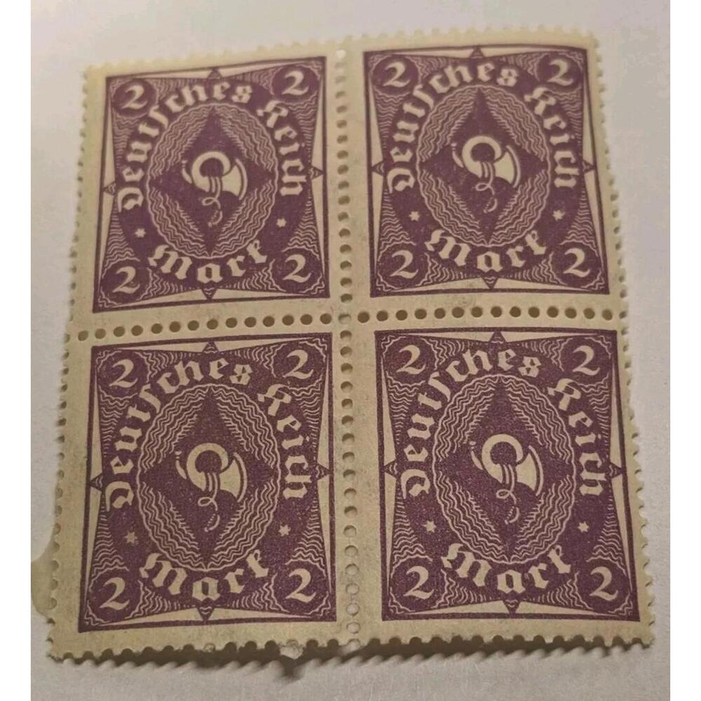Germany‎ Stamp Deutsches Reich 2 Mark 1921 Mi. Nr. 191 WZ 2 (21760) LH OH Block